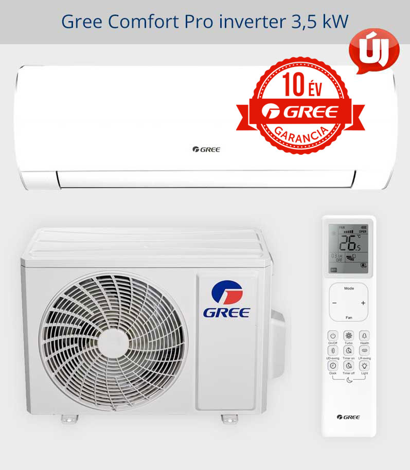 Gree Comfort Pro klímaberendezés átlagos méretű szobához